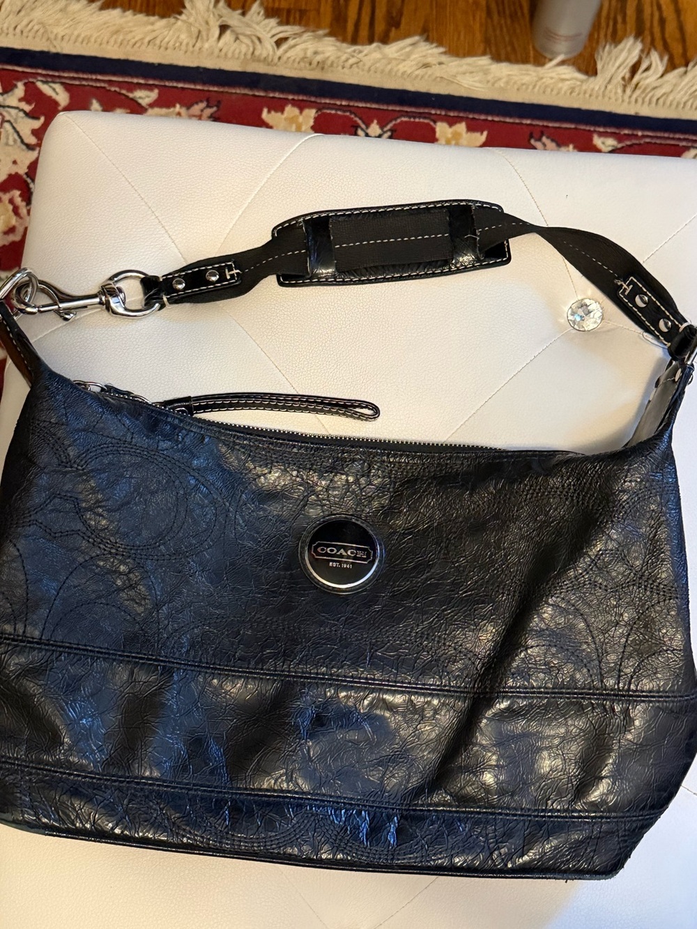 Coach Patent Leather Monogram Shoulder Bag